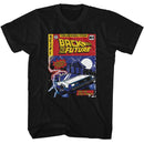 Back To The Future-Bttf Comic Cover-Black Adult S/S T-Shirt - Black