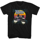 Back To The Future-Bttf Into The Retro Sunset-Black Adult S/S T-Shirt - Black