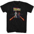 Back To The Future-Bttf Fire Streaks-Black Adult S/S T-Shirt - Black