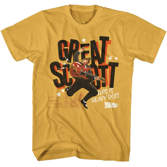 Back To The Future-Bttf Great Scott Guitar Playing-Ginger Adult S/S T-Shirt - Ginger