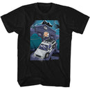 Back To The Future-Bttf Cute Cartoon Doc And Clock Tower-Black Adult S/S T-Shirt - Black