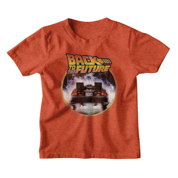 Back To The Future-Bttf Logo Car Circle-Vintage Orange Toddler S/S T-Shirt-3T - Vintage Orange