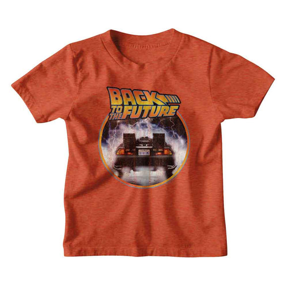 Back To The Future-Bttf Logo Car Circle-Vintage Orange Toddler S/S T-Shirt-3T - Vintage Orange
