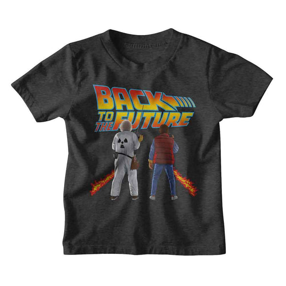 Back To The Future-Bttf Doc And Marty-Vintage Smoke Youth S/S T-Shirt (7-8) - Vintage Smoke
