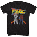 Back To The Future-Bttf Doc And Marty-Black Adult S/S T-Shirt - Black