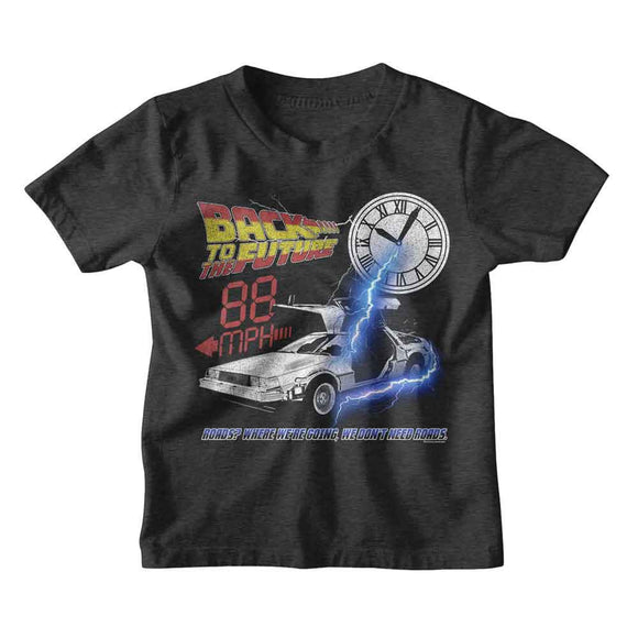 Back To The Future-Bttf Where Were Going-Vintage Smoke Youth S/S T-Shirt-Xs (5-6) - Vintage Smoke