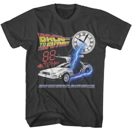 Back To The Future-Bttf Where Were Going-Smoke Adult S/S T-Shirt - Smoke