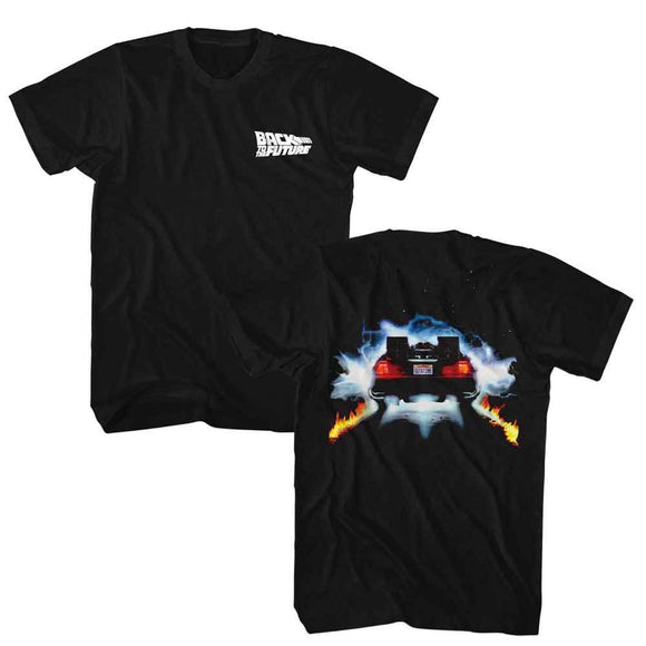 Back To The Future-Bttf Delorian Back F B-Black Adult S/S T-Shirt ***F&B***-S - Black