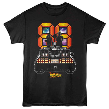 Back To The Future-Bttf 88 Back Of The Car-Black Adult S/S T-Shirt - Black