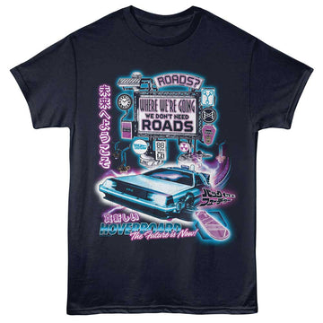 Back to the Future Futuristic Sign Navy Adult T-Shirt