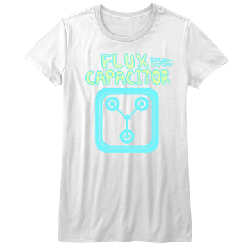 Back To The Future-Fun Flux-White Ladies S/S T-Shirt - White