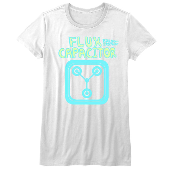 Back To The Future-Fun Flux-White Ladies S/S T-Shirt - White