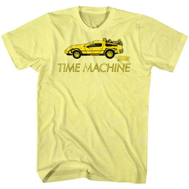 Back To The Future-Car-Yellow Heather Adult S/S T-Shirt - Yellow Heather