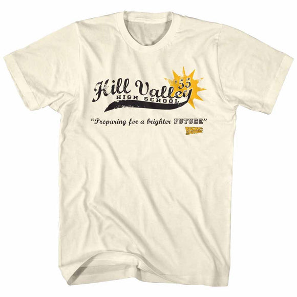Back To The Future-Hill Valley High 55-Natural Adult S/S T-Shirt - Natural