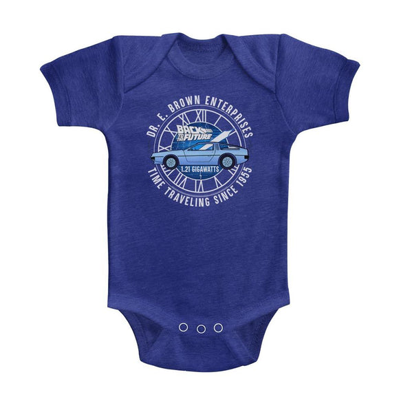 Back To The Future-Dr E Brown Enterprises-Vintage Royal Infant S/S Heather Bodysuit-6M - Vintage Royal