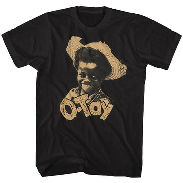 Buckwheat-Otay Straw Hat-Black Adult S/S T-Shirt - Black