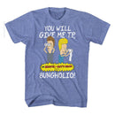 Beavis And Butthead-Give Me Tp-Light Blue Heather Adult S/S T-Shirt - Light Blue Heather