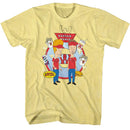 Beavis And Butthead-Burger World-Yellow Heather Adult S/S T-Shirt - Yellow Heather