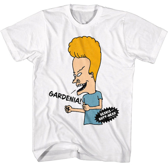 Beavis And Butthead-Gardenia-White Adult S/S T-Shirt - White
