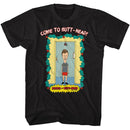 Beavis And Butthead-Under Mistletoe-Black Adult S/S T-Shirt S - Black