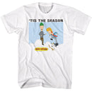 Beavis And Butthead-Tis The Season-White Adult S/S T-Shirt - White