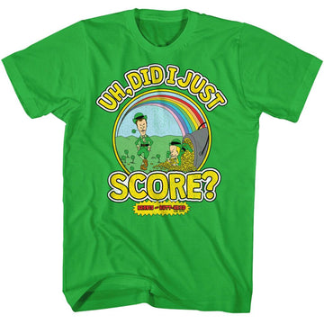 Beavis And Butthead-Getting Jiggy-Kelly Adult S/S T-Shirt - Kelly