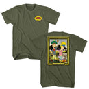 Beavis And Butthead-Beavis And Butthead Rich And Stuff-Military Green Adult S/S T-Shirt ***F&B***-S - Military Green