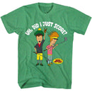 Beavis And Butthead-Beavis And Butthead Did I Just Score-Kelly Heather Adult S/S T-Shirt - Kelly Heather