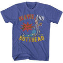 Beavis And Butthead-Beavis And Butthead Football-Royal Heather Adult S/S T-Shirt - Royal Heather