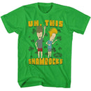 Beavis And Butthead-Beavis And Butthead This Shamrocks-Kelly Adult S/S T-Shirt - Kelly