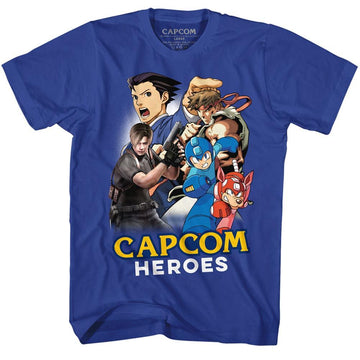 Capcom-Cartoonmash-Royal Adult S/S T-Shirt - Royal