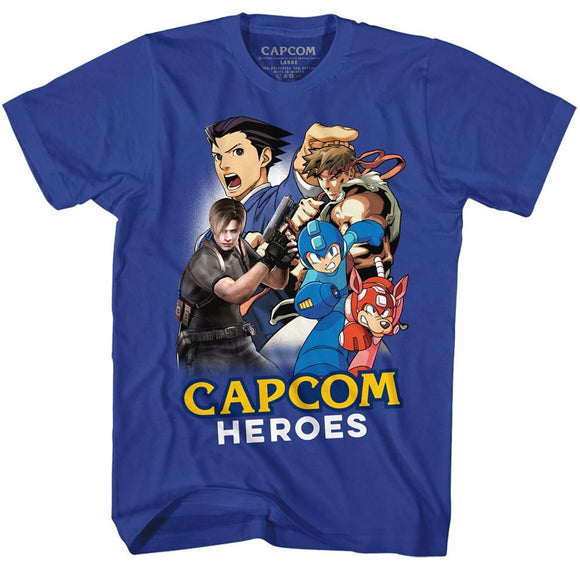 Capcom-Cartoonmash-Royal Adult S/S T-Shirt - Royal