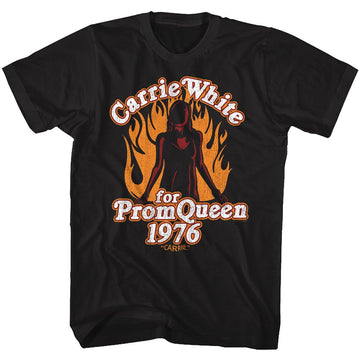 Carrie-Prom Queen 1976-Black Adult S/S T-Shirt - Black