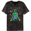 Carrie-Carrie Color Splatter-Mineral Wash Black Adult S/S T-Shirt - Black