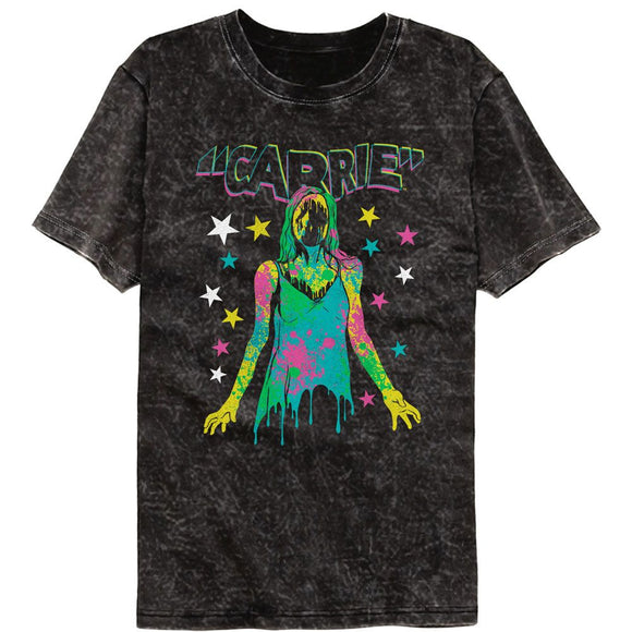 Carrie-Carrie Color Splatter-Mineral Wash Black Adult S/S T-Shirt - Black
