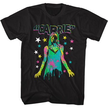 Carrie-Color And Splatter-Black Adult S/S T-Shirt - Black