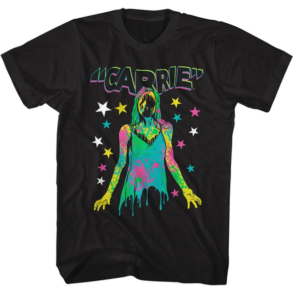 Carrie-Color And Splatter-Black Adult S/S T-Shirt - Black