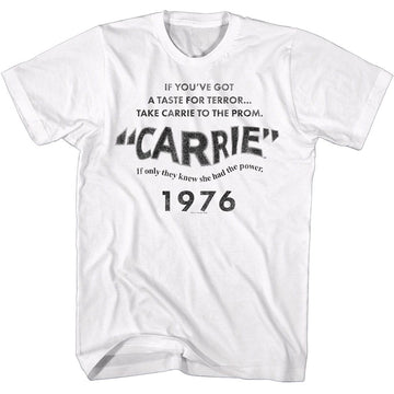 Carrie-Carrie Title Card-White Adult S/S T-Shirt - White
