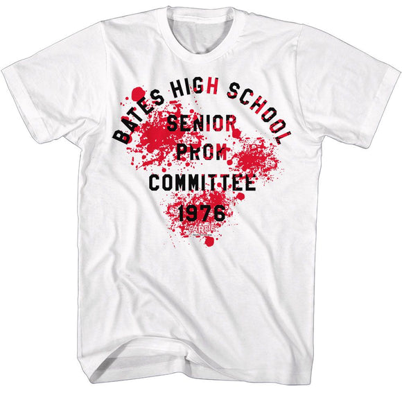 Carrie-Carrie Bates Hs Prom 76-White Adult S/S T-Shirt - White