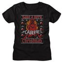 Carrie-Carrie A Very Carrie Christmas-Black Ladies S/S T-Shirt - Black