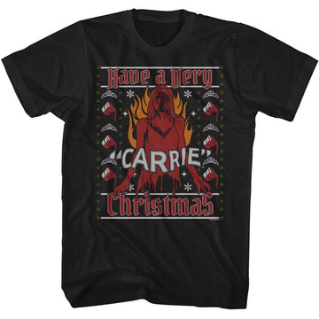 Carrie-Carrie A Very Carrie Christmas-Black Adult S/S T-Shirt S - Black