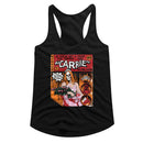 Carrie-Carrie Comic-Black Ladies Slimfit Racerback-S - Black