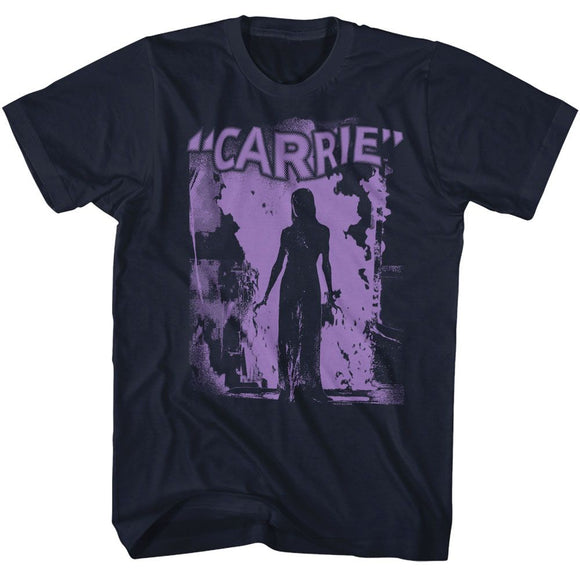 Carrie-Carrie Purple Flame-Navy Adult S/S T-Shirt - Navy