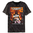 Carrie-Carrie Flaming Cover-Mineral Wash Black Adult S/S T-Shirt - Black