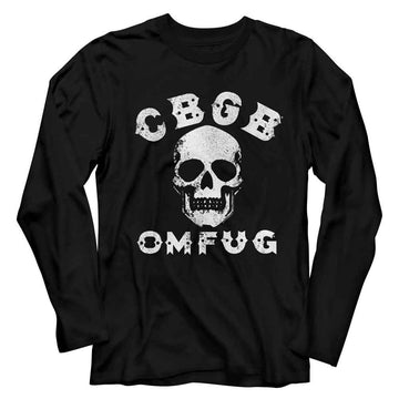 Cbgb-Skull-Black Adult L/S T-Shirt - Black