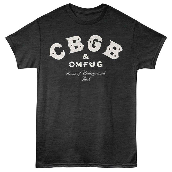 Cbgb-Logo-Black Heather Adult S/S T-Shirt - Black Heather