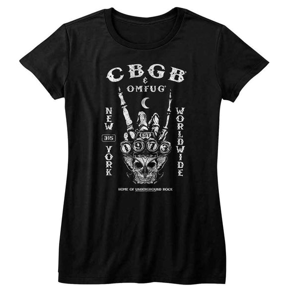 Cbgb-Ny Worldwide-Black Ladies S/S T-Shirt - Black