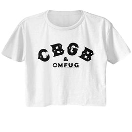 Cbgb-Cbgb Black-White Ladies S/S Festival Cali Crop-S - White