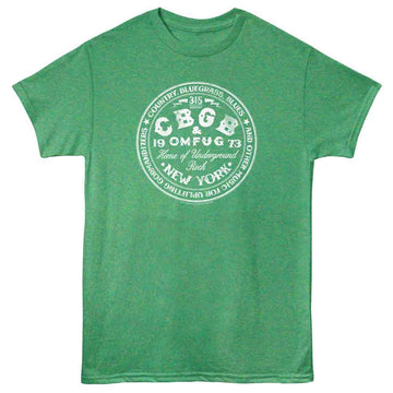 Cbgb-Cbgb Circle-Kelly Heather Adult S/S T-Shirt - Kelly Heather
