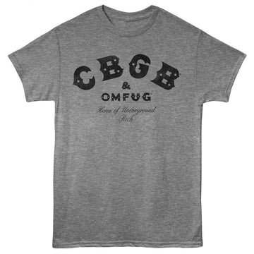 Cbgb-Logo Revisited-Graphite Heather Adult S/S T-Shirt - Graphite Heather